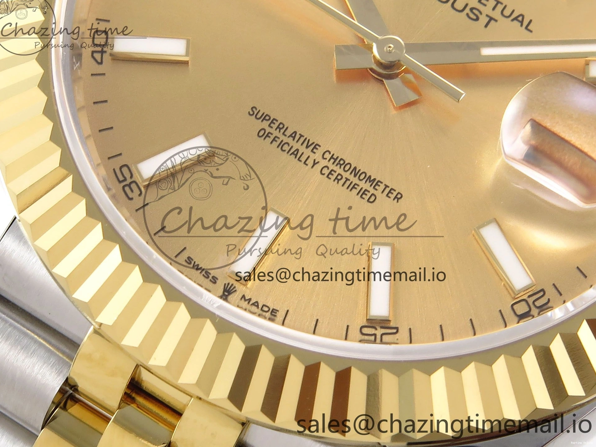 1220 Vibrant DateJust 41 126333 EWEF Best Edition YG Stick Dial on SS YG Jubilee Bracelet A 990